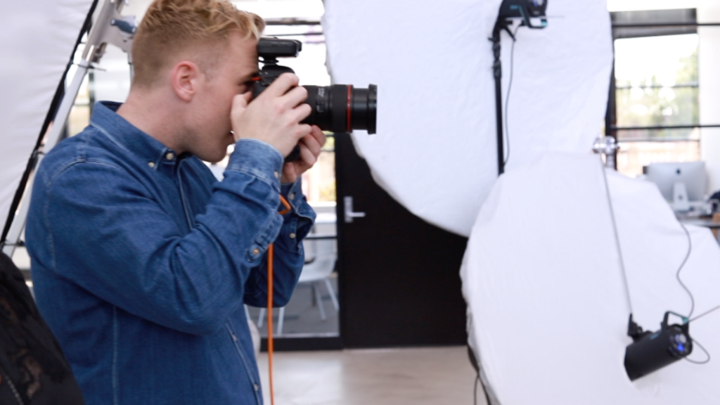 Photographer behind the scenes