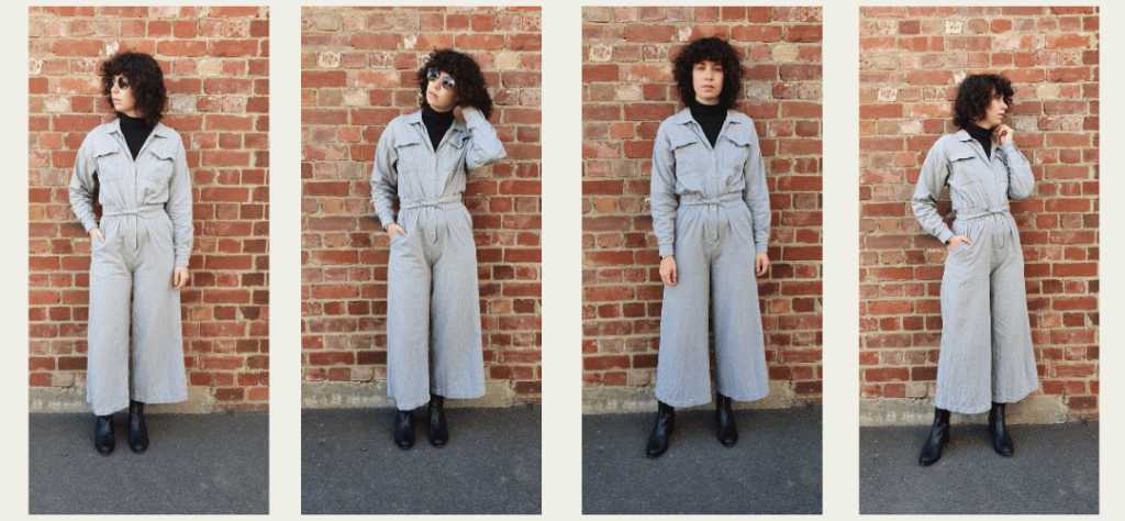 Styling a black turtle neck and boilersuit
